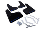 Rally Armor 13+ Ford Focus ST Black Mud Flap w/ Blue Logo; 2013-2015