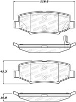 StopTech Street Brake Pads Dodge Nitro, Rear; 2007-2011