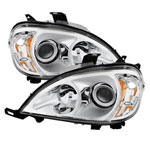 Xtune Mercedes Benz W163 Ml-Class 98-01 Projector Headlights Chrome PRO-JH-MBW16398-C; 1998-2001