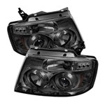 Spyder Ford F150 Version 2 Halo LED ( Replaceable LEDs ) Projector Headlights - Smoke - (PRO-YD-FF15004-HL-G2-SM)