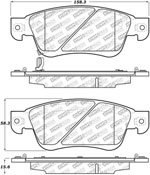 StopTech Street Select Brake Pads Infiniti Q60 330mm Front & Rear Disc, Front