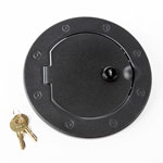 Rugged Ridge 07-18 Jeep Wrangler JK Textured Black Locking Gas Cap Door; 2007-2018