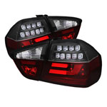 Spyder BMW E90 3-Series 4Dr Light Bar LED Tail Lights - Black - (ALT-YD-BE9006-LBLED-G2-BK); 2006-2008