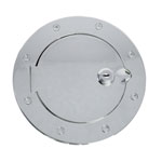 Rugged Ridge 07-18 Jeep Wrangler JK Stainless Steel Locking Gas Cap Door; 2007-2018