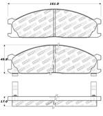 StopTech Street Brake Pads Nissan Pickup Fr 1/96, Front; 1996-1996