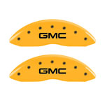 MGP 2 Caliper Covers Engraved Front GMC Yellow Finish Black Characters 2004 GMC Canyon; 2004-2005