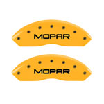 MGP 4 Caliper Covers Engraved Front & Rear Mopar Yellow Finish Black Char 2010 Dodge Nitro; 2010-2010