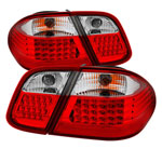 Xtune Mercdes Benz W208 Clk 98-02 LED Tail Lights Red Clear ALT-JH-MBW20898-LED-RC; 1998-2002