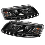 Spyder Audi A6 ( Non Quattro with AFS ) DRL LED Projector Headlights - Black - (PRO-YD-ADA605-DRL-BK)