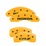 MGP 4 Caliper Covers Engraved Front Honda Engraved Rear CR-Z Yellow finish black ch; 2011-2016