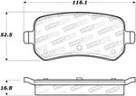 StopTech Street Brake Pads Dodge Journey SXT Premium 302mm Front Disc, Rear; 2012-2012