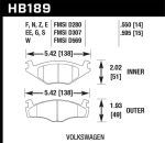 Hawk 91-93 Volkswagen Cabriolet Front ER-1 Brake Pads; 1991-1993