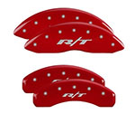 MGP 4 Caliper Covers Engraved Front & Rear Dodge Durango Red Finish Silver RT1-Truck Logo