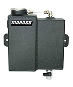 Moroso Universal Dual Coolant Expansion/Recovery Catch Tank - Black Powder Coat