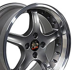 OE Wheels 17 Replica Wheel FR04 Cobra Rim 17x9 DR Gunmetal Wheel Ford Mustang (rear only) 1979-1993; 1979-1993