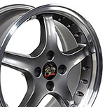 OE Wheels 17 Replica Wheel FR04 Cobra Rim 17x8 DR Gunmetal Wheel Ford Mustang 1979-1993; 1979-1993