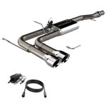 QTP GMC Sierra 1500 Screamer Cat-Back Exhaust with Side Exit Polished Tips; 2014-2018