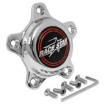 Race Star 5 Lug Cap Tall Plastic Chrome (incl. Medallion & Screws)