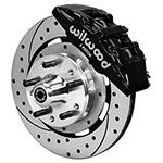 Wilwood 73-78 Dodge Charger Dynapro 6 Front Brake Hub Kit Black Caliper SRP Drilled & Slotted Rotor; 1973-1978