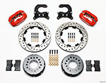 Wilwood Forged Dynalite P/S Rear Kit Drilled Red Chev 12 Bolt w C-Clips