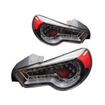 Winjet 2012-2015 Toyota 86 Led Tail Lights - (Gloss Black / Clear); 2017-2020