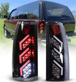 Winjet 1988-1998 Gmc Ck Led Tail Light - Glossy Black/Clear; 1988-1998