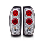 Winjet 1998-2004 Nissan Frontier Altezza Tail Light - Chrome / Clear; 1998-2004