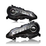 Winjet 2012-2016 Toyota 86 Projector Drl Head Lights - (Black / Clear)