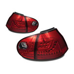 Winjet 2006-2009 Volkswagen Golf/Gti/Vi Led Tail Light - Chrome / Red