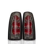 Winjet 1988-1998 Gmc Ck Altezza Tail Lights - Chrome / Smoke; 1988-1998