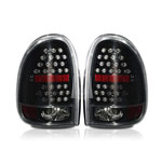 Winjet 1996-2000 Chrysler Town & Country Led Tail Light - Glossy Black / Clear; 1996-2000