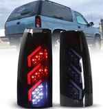 Winjet 1988-1998 Gmc Ck Led Tail Light - Black/Smoke; 1988-1998