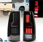 Winjet 99-06 Chevy Silverado 1500 / 99-02 Gmc Sierra 1500 V2 Led Tail Lights - (Glossey Black / Smoke) - SILVERADO 2500; 1999-2007