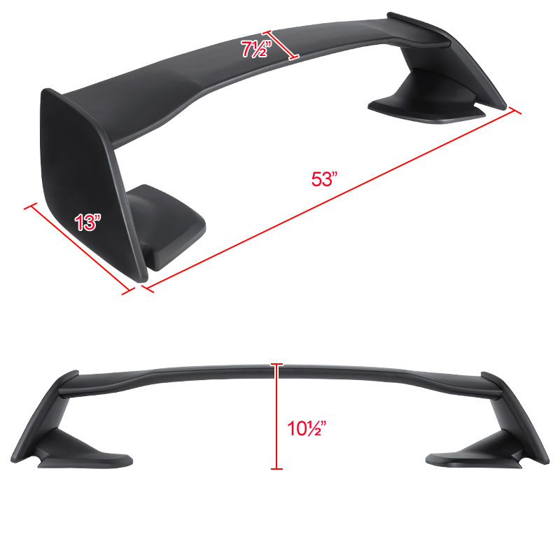 Spec-D Tuning spl-wrx15jmsti-4c | SPEC-D Tuning Subaru WRX Sedan - Sti Style Spoiler - Matte Black; 2015-2018