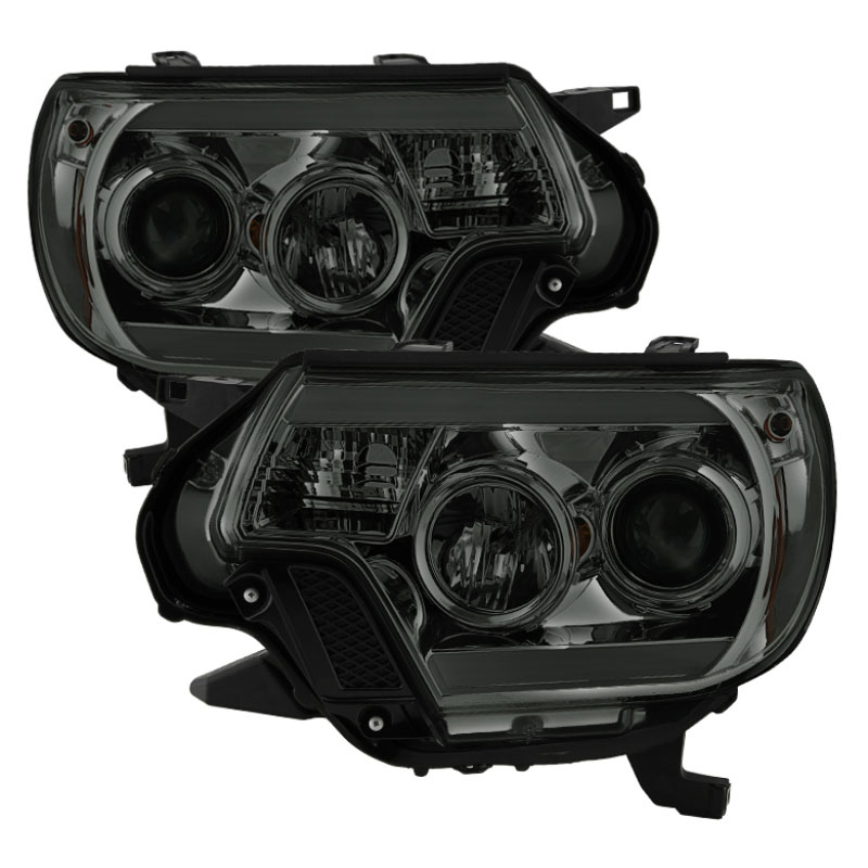 SPYDER 5081728 | Spyder Toyota Tacoma Projector Headlights - Light Bar DRL - Smoke - (PRO-YD-TT12-LBDRL-SM); 2012-2015