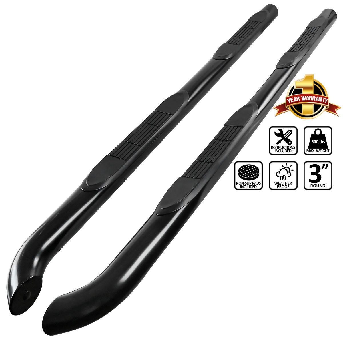 Spec-D Tuning ssb3-rav413bk-wb | SPEC-D Tuning Toyota Rav4 3 Side Step Bar; 2013-2022