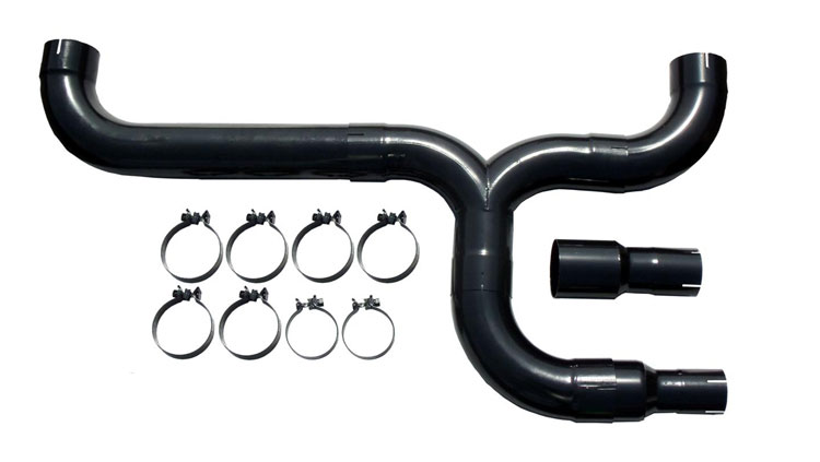 Pypes Exhaust STD005B | Pypes Dual Outlet Diesel Truck Stack Kit (Universal) - Black; 1950-2012