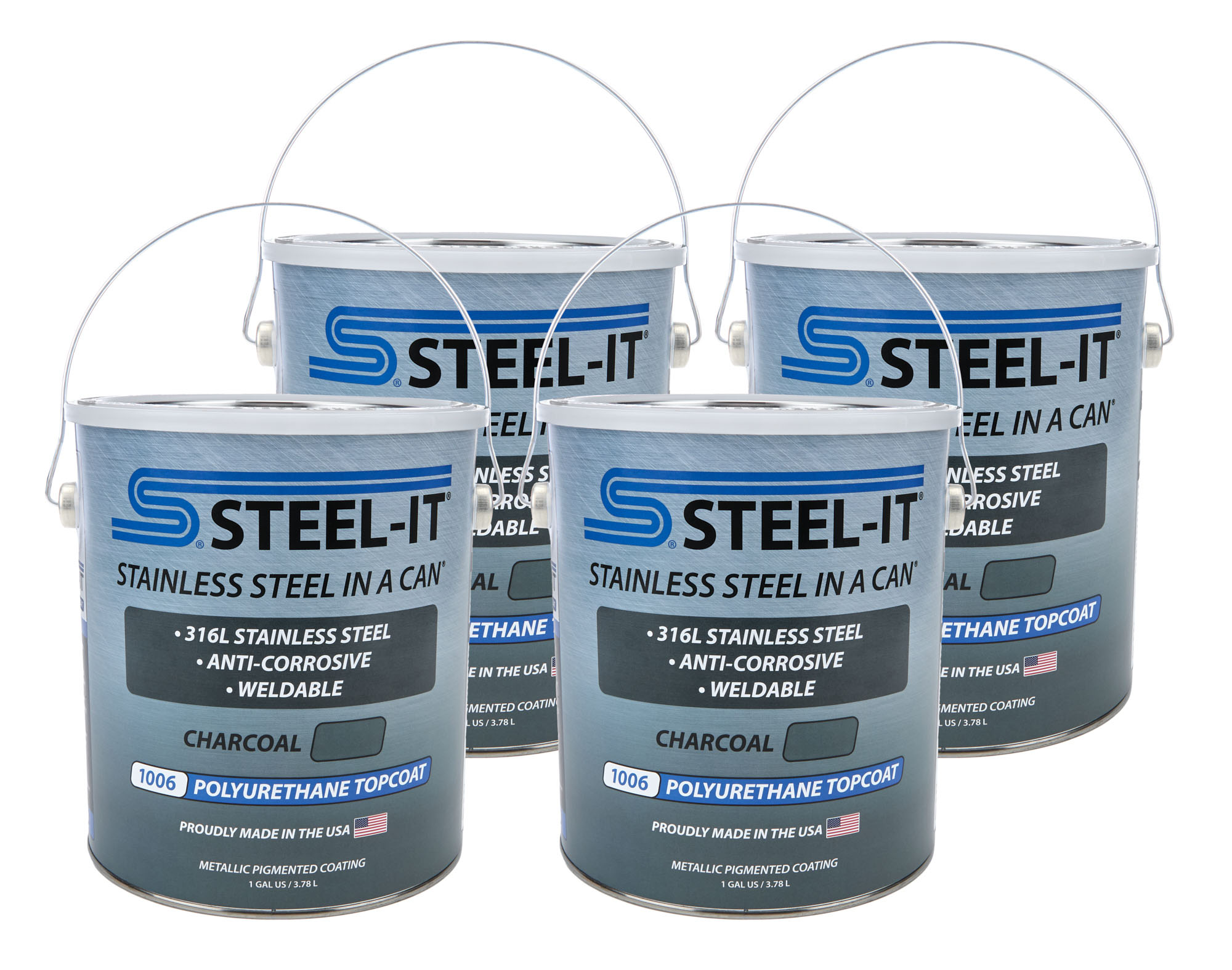 Steel-It case1006g | STEEL-IT Charcoal Polyurethane Case 4 x 1 Gallon