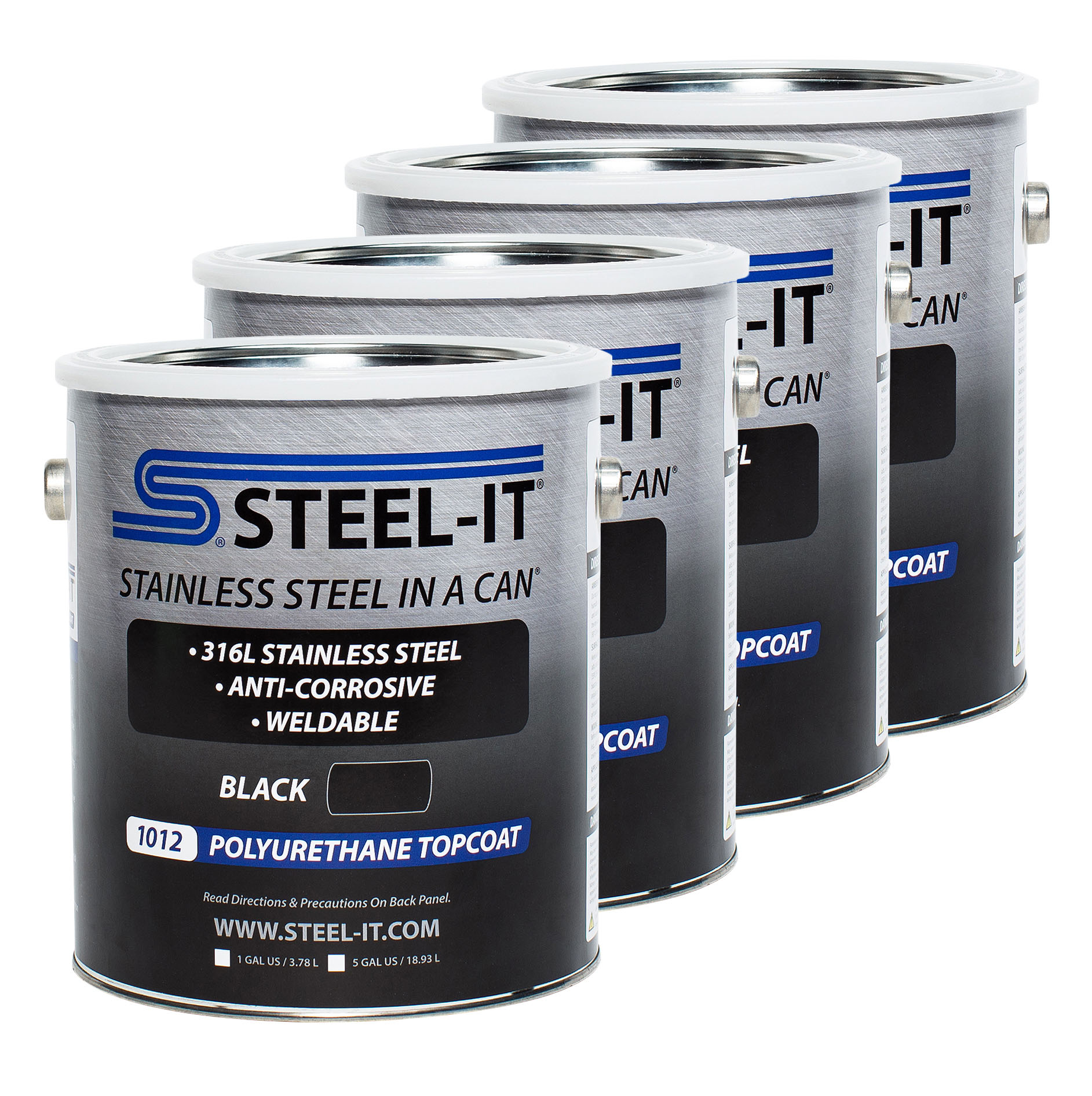 Steel-It case1012g | STEEL-IT Black Polyurethane Case 4 x 1 Gallon