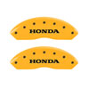 MGP 20211SHOHYL | 4 Caliper Covers Engraved Front Honda Rear H Logo Yellow Finish Black Char 2010 Honda Crosstour; 2010-2011 Alternate Image 3