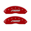 MGP 10119SSPORD | 4 Caliper Covers Engraved Front & Rear SPORT Red finish silver ch; 2011-2014 Alternate Image 1