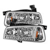 SPYDER 5017628 | xTune Dodge Charger 1PC LED Crystal Headlights - Chrome; 2006-2010 Alternate Image 1