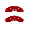 MGP 14230FBOWRD | Front set 2 Caliper Covers Engraved Front Bowtie Red finish silver ch; 2006-2010 Alternate Image 4