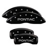 MGP 18031SPOPBK | 4 Caliper Covers Engraved Front & Rear Pontiac Black finish silver ch; 2004-2005 Alternate Image 6