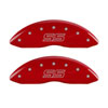 MGP 14031STSSRD | 4 Caliper Covers Engraved Front & Rear Trailblazer style/SS Red finish silver ch; 2003-2005 Alternate Image 1