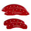 MGP 35002SSTSRD | 4 Caliper Covers Engraved Front Cursive/Cadillac Engraved Rear STS Red finish silver ch; 2004-2009 Alternate Image 6