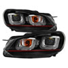 SPYDER 5082046 | Spyder Volkswagen Golf / GTI Version 3 Projector Headlights - Halogen Model Only - Dual U DRL - Black - (PRO-YD-VG10V3R-DRL-BK); 2010-2013 Alternate Image 2