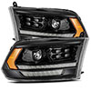 AlphaRex 880524 | Dodge Ram 1500HD PRO-Series Proj Headlights Plank Style Alpha Black w/Seq Signal/DRL; 2009-2018 Alternate Image 2