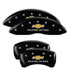 MGP 14231SBRCBK | 4 Caliper Covers Engraved Front & Rear Chevy racing Black finish silver ch; 2014-2015 Alternate Image 6