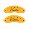 MGP 35005SCADYL | 4 Caliper Covers Engraved F & R Cursive/Cadillac Yellow Finish Black Char 2007 Cadillac DTS; 2006-2011 Alternate Image 3